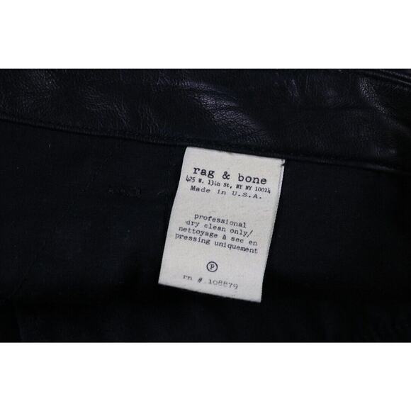 Rag & Bone Leather Shorts Womens 28 Black Lamb Leather Stitching Pockets USA - Picture 8 of 10